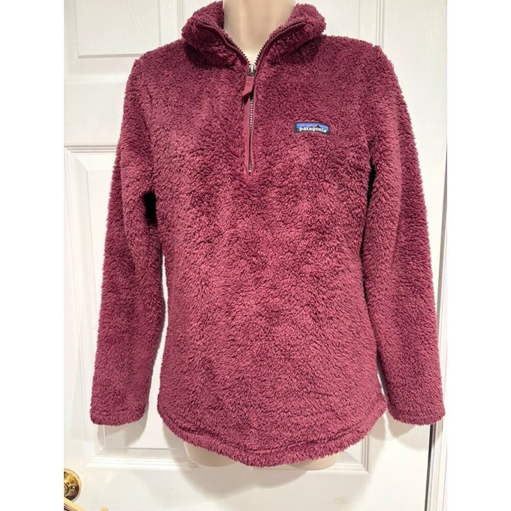 Patagonia Los Gatos 1/4 Zip Fleece Pullover Women’s XS Burgundy Sherpa Sweater